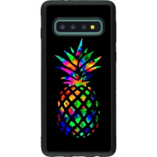 Hülle Samsung Galaxy S10 - Silikon schwarz Ananas Multi-colors