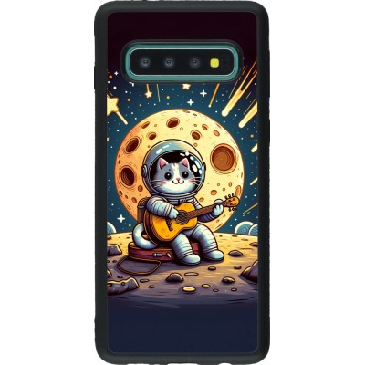 Samsung Galaxy S10 Case Hülle - Silikon schwarz AstroKatze RockMond
