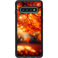 Samsung Galaxy S10 Case Hülle - Silikon schwarz Herbst Magisch Orange