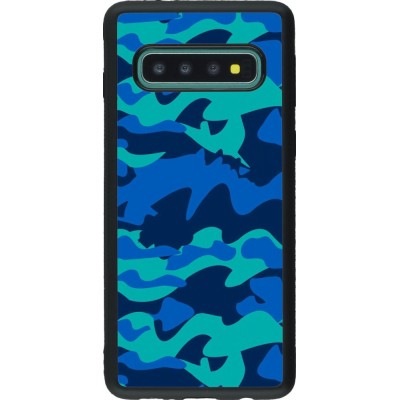 Hülle Samsung Galaxy S10 - Silikon schwarz Camo Blue