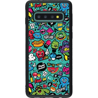 Samsung Galaxy S10 Case Hülle - Silikon schwarz Cartoons old school