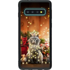 Samsung Galaxy S10 Case Hülle - Silikon schwarz Christmas 25 Xmas Cat