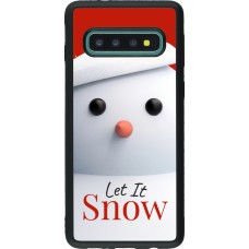 Samsung Galaxy S10 Case Hülle - Silikon schwarz Christmas 25 Xmas Snowman