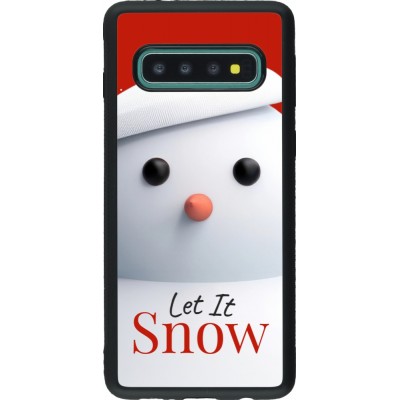 Samsung Galaxy S10 Case Hülle - Silikon schwarz Christmas 25 Xmas Snowman