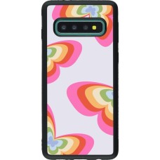 Samsung Galaxy S10 Case Hülle - Silikon schwarz Easter 2024 rainbow butterflies