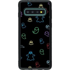 Samsung Galaxy S10 Case Hülle - Silikon schwarz Halloween 2024 colorful ghosts