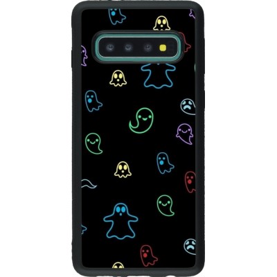 Samsung Galaxy S10 Case Hülle - Silikon schwarz Halloween 2024 colorful ghosts