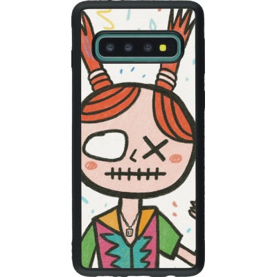 Samsung Galaxy S10 Case Hülle - Silikon schwarz Little Girl Sketch