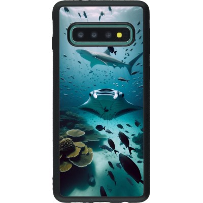 Samsung Galaxy S10 Case Hülle - Silikon schwarz Manta Lagune Reinigung