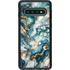 Samsung Galaxy S10 Case Hülle - Silikon schwarz Grüner Blauer Goldener Marmor