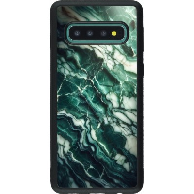 Samsung Galaxy S10 Case Hülle - Silikon schwarz Majestätischer grüner Marmor