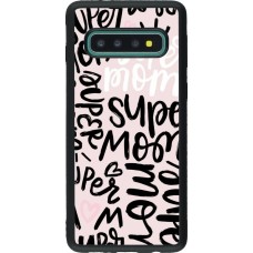 Samsung Galaxy S10 Case Hülle - Silikon schwarz Mom 2024 Super mom