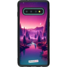Samsung Galaxy S10 Case Hülle - Silikon schwarz Lila-rosa Landschaft