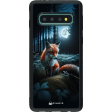 Samsung Galaxy S10 Case Hülle - Silikon schwarz Fuchs Mond Wald