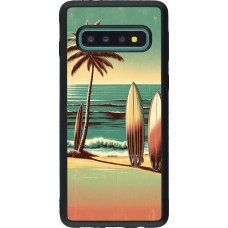 Samsung Galaxy S10 Case Hülle - Silikon schwarz Surf Paradise