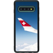 Samsung Galaxy S10 Case Hülle - Silikon schwarz  Schweizer Nationalfeiertag Sky Swiss Flag