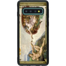 Samsung Galaxy S10 Case Hülle - Silikon schwarz Kunstbild - Die Erschaffung Adams - Michelangelo