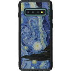 Samsung Galaxy S10 Case Hülle - Silikon schwarz Kunstbild - Sternennacht - Van Gogh
