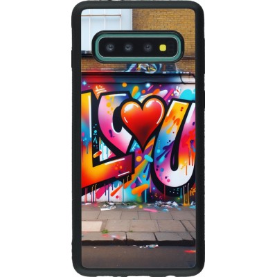 Samsung Galaxy S10 Case Hülle - Silikon schwarz Valentin 2025 Liebe U Tag