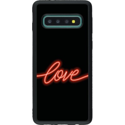 Samsung Galaxy S10 Case Hülle - Silikon schwarz Valentine 2023 neon love
