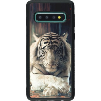 Hülle Samsung Galaxy S10 - Silikon schwarz Zen Tiger