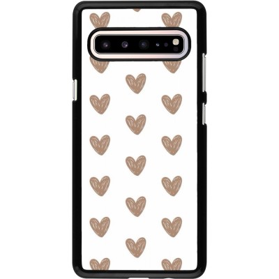 Samsung Galaxy S10 5G Case Hülle - Autumn 2024 brown hearts