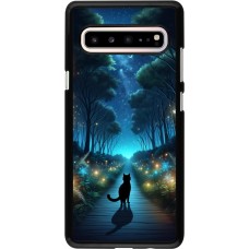 Samsung Galaxy S10 5G Case Hülle - Schwarze Katze Spaziergang