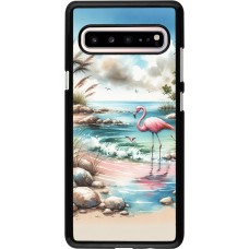 Samsung Galaxy S10 5G Case Hülle - Flamingo Aquarell