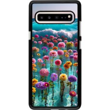 Samsung Galaxy S10 5G Case Hülle - Blumenmeer Wellen