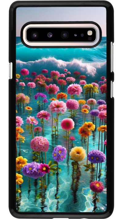 Samsung Galaxy S10 5G Case Hülle - Blumenmeer Wellen
