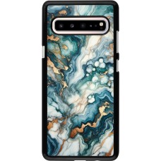Samsung Galaxy S10 5G Case Hülle - Grüner Blauer Goldener Marmor