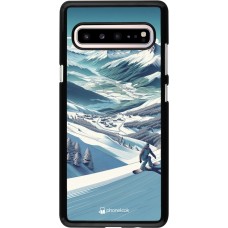 Samsung Galaxy S10 5G Case Hülle - Snowboarder Berg