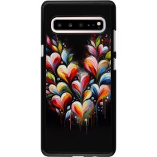 Samsung Galaxy S10 5G Case Hülle - Valentin 2024 Schwarzes Herz Abstrakt