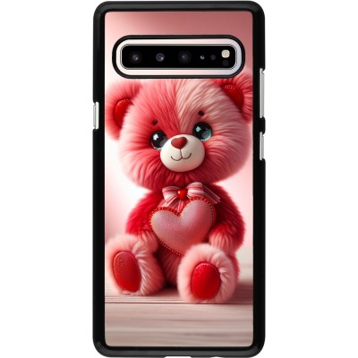 Samsung Galaxy S10 5G Case Hülle - Valentin 2024 Rosaroter Teddybär