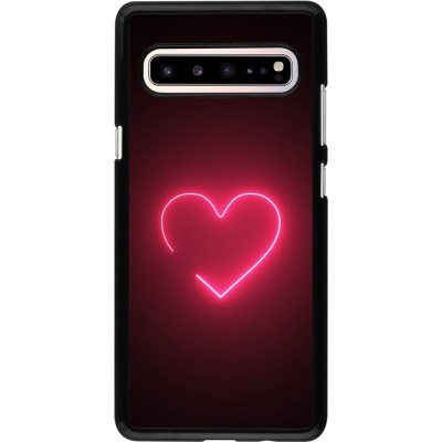 Samsung Galaxy S10 5G Case Hülle - Valentine 2023 single neon heart