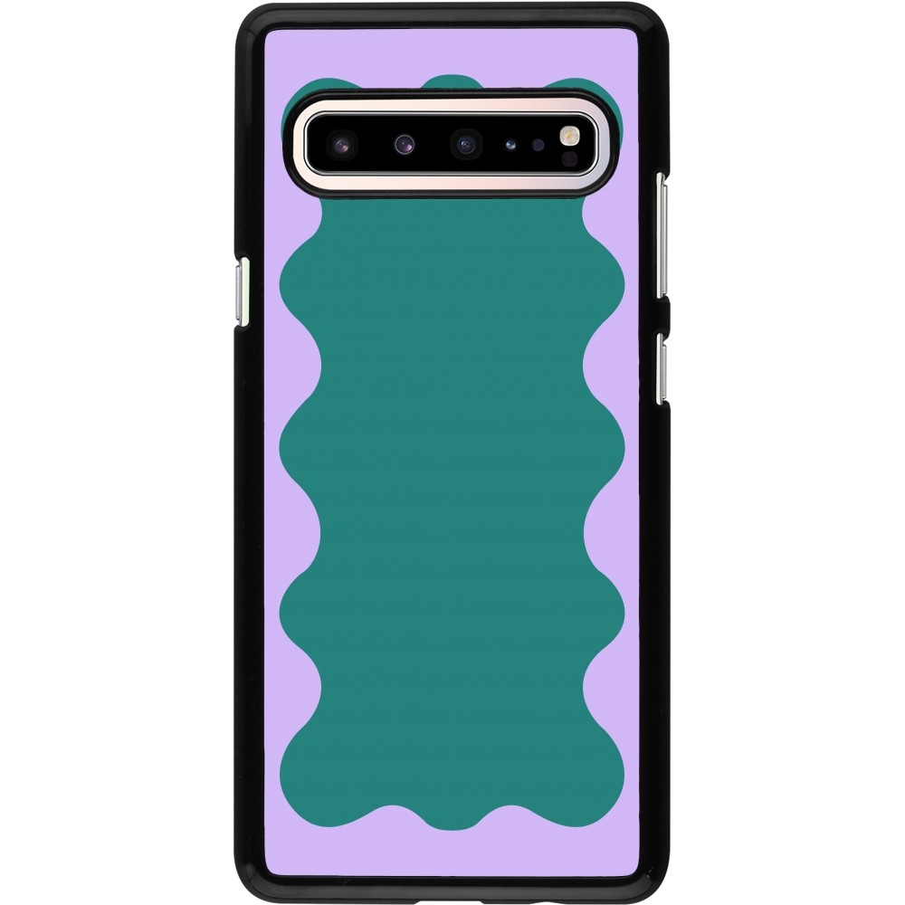 Samsung Galaxy S10 5G Case Hülle - Wavy Rectangle Green Purple