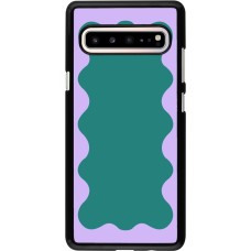 Samsung Galaxy S10 5G Case Hülle - Wavy Rectangle Green Purple