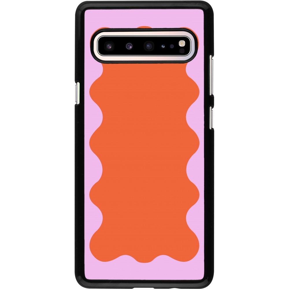 Samsung Galaxy S10 5G Case Hülle - Wavy Rectangle Orange Pink