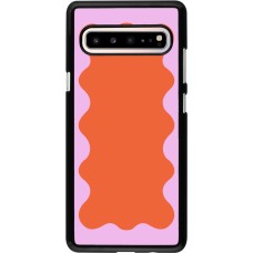Samsung Galaxy S10 5G Case Hülle - Wavy Rectangle Orange Pink