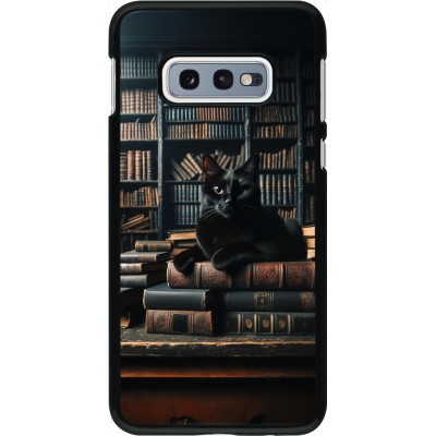 Samsung Galaxy S10e Case Hülle - Katze Bücher dunkel
