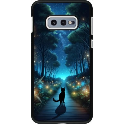 Samsung Galaxy S10e Case Hülle - Schwarze Katze Spaziergang
