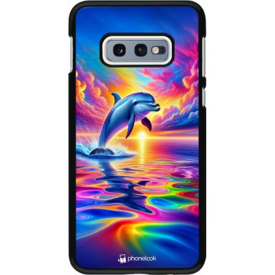 Samsung Galaxy S10e Case Hülle - Glücklicher Regenbogen-Delfin