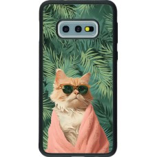 Samsung Galaxy S10e Case Hülle - Silikon schwarz Cat Summer Palms