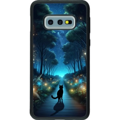 Samsung Galaxy S10e Case Hülle - Silikon schwarz Schwarze Katze Spaziergang