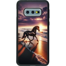 Samsung Galaxy S10e Case Hülle - Silikon schwarz Pferd majestätisch Strand