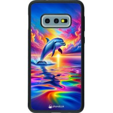 Samsung Galaxy S10e Case Hülle - Silikon schwarz Glücklicher Regenbogen-Delfin