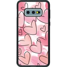 Samsung Galaxy S10e Case Hülle - Silikon schwarz Easter 2023 pink hearts