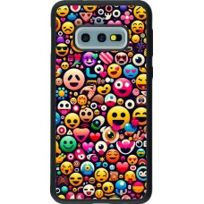 Samsung Galaxy S10e Case Hülle - Silikon schwarz Emoji Mix Farbe
