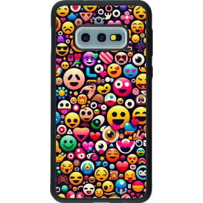 Samsung Galaxy S10e Case Hülle - Silikon schwarz Emoji Mix Farbe