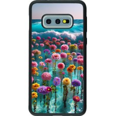 Samsung Galaxy S10e Case Hülle - Silikon schwarz Blumenmeer Wellen